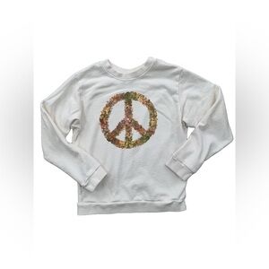 Tiny Whales Size 12/14 Floral Peace Sign Crewneck Sweatshirt